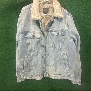 Denim Jacket with Sherpa Collar